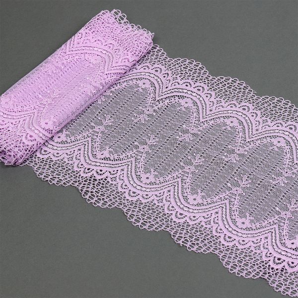 Кружево бельевое эластичное 230 мм / 10 м, 8037, цв.F165 нежная сирень, Kruzhevo