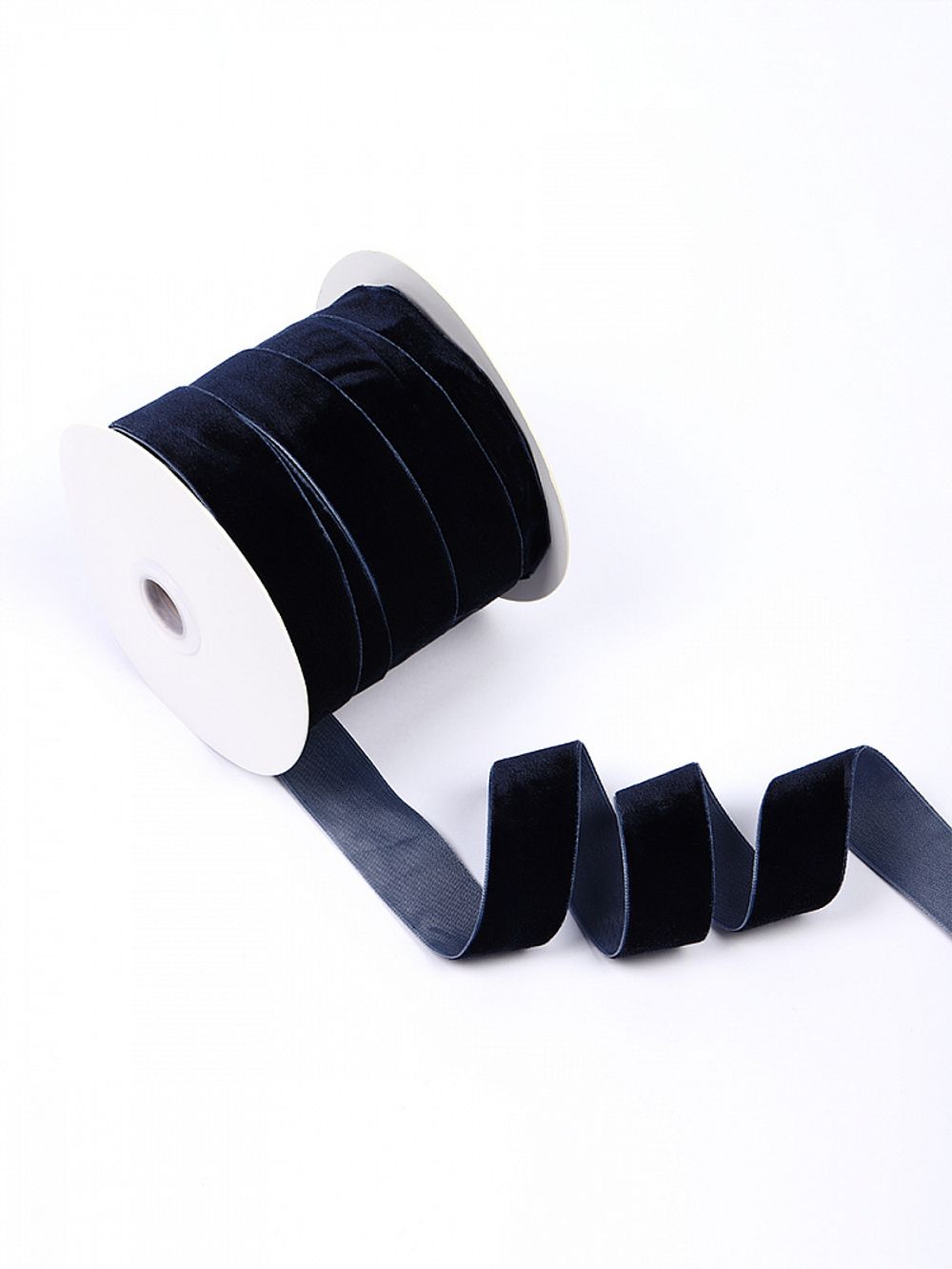 Лента бархатная (тесьма) 25.0 мм / 22.86±1 метров, арт.25VR54 нейлон цв.т.синий