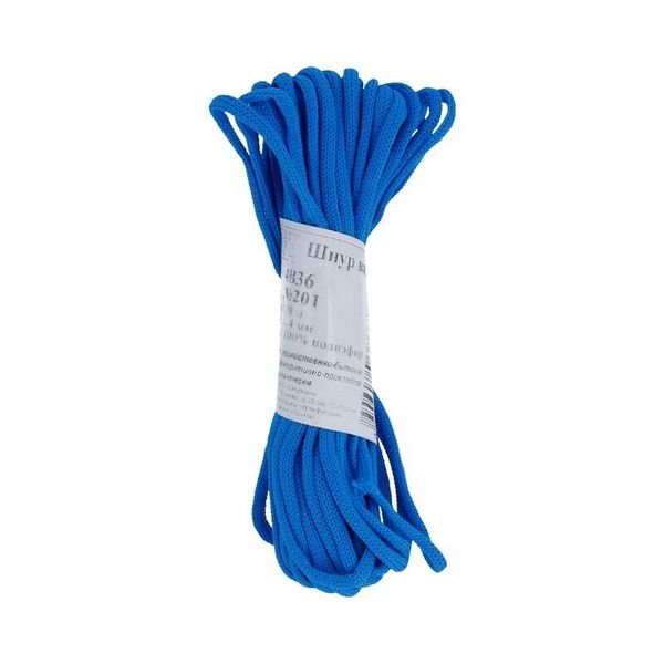 Шнур плетеный ⌀4.0 мм, 5х10 м, мелк. плетение, 201 св.синий, Gamma В-036 (4В 36)