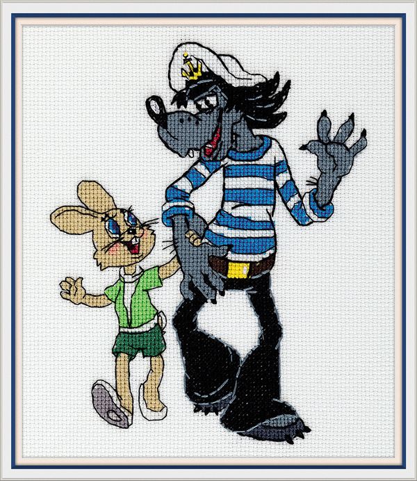 Набор для вышивания нитками Klart, Союзмультфильм. Ну, погоди!, 16х19 см