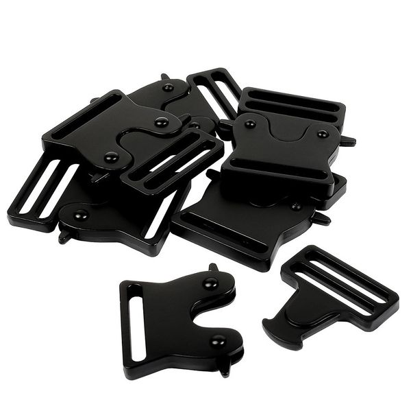 Фастекс (пряжка трезубец) металл 30 мм, 48x35 мм, мат.черный, 6 шт