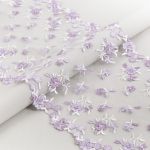 Кружево на сетке широкое 180 мм / 14 м, ±1 Турция, лиловый, Gamma GCKM-180-06