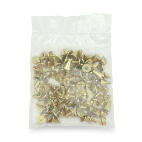 Винт кобурный металл ⌀9.5 мм, h11 мм, золото, металл конус, 50 шт