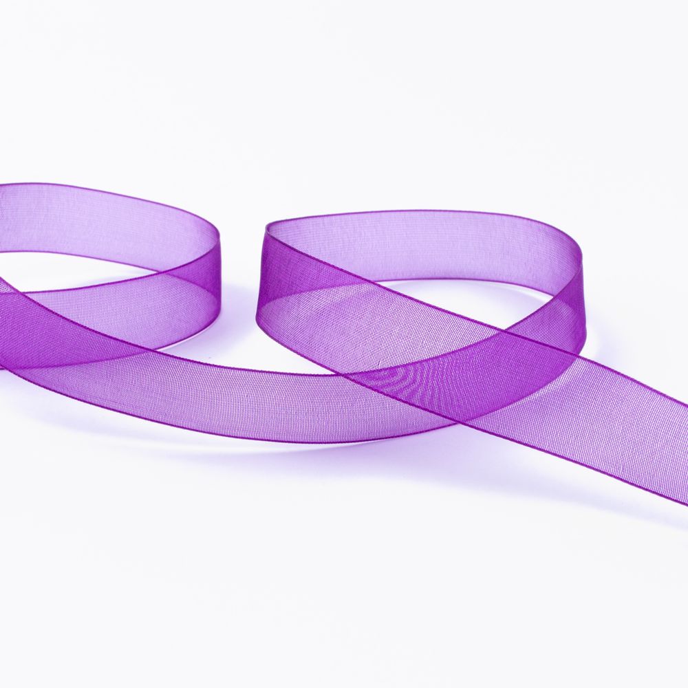 Лента капроновая (органза) 15.0 мм / 22.8±1 метра, 114 фиолетовый, Blitz OR-15