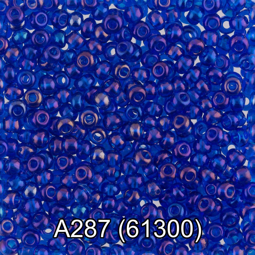 Бисер Preciosa круглый 10/0, 2.3 мм, 10х5 г, 1-й сорт, A287 синий, 61300, круглый 1