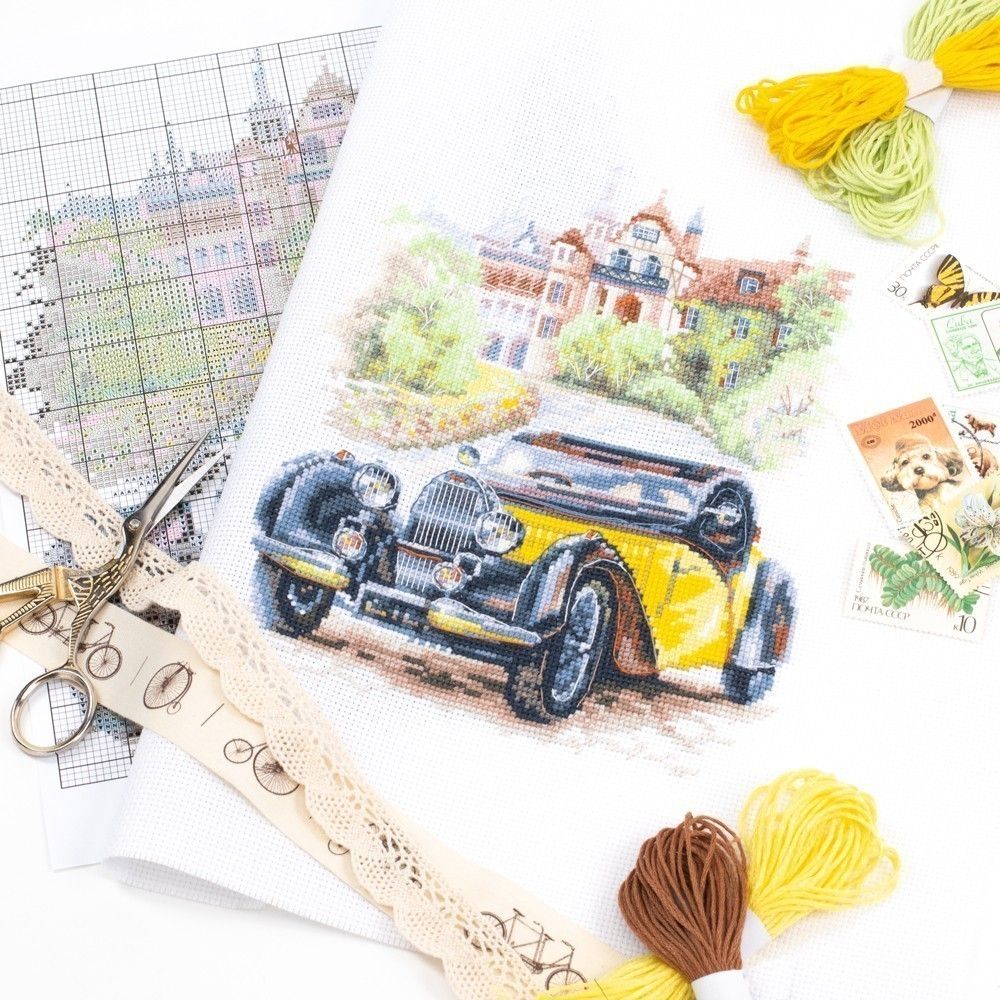 Набор для вышивания нитками Чудесная игла, Ретро стиль. Франция 16х20 см