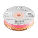 Лента капроновая (органза) 15.0 мм / 25 метров, 029 яр. розовый/золото, Blitz ORT-15