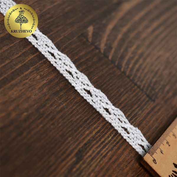 Кружево вязаное (тесьма) 15 мм / 182.8 метров, TBY.5635 цв.02 белый, Kruzhevo