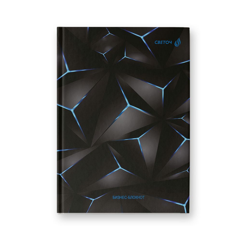 Бизнес-блокнот, глянц. ламинация, блок кремовый, ББ247 евроформат (14.4х20.3х1.6 см) 64 л. 4 шт французская клетка, Графика 01670, Светоч