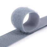 Лента контактная липучка фасовка (велкро) пришивная 25 мм / 5 шт по 25 см, 099 серый, Gamma LG-25, ПАРА (крючок+петля), качество "B"