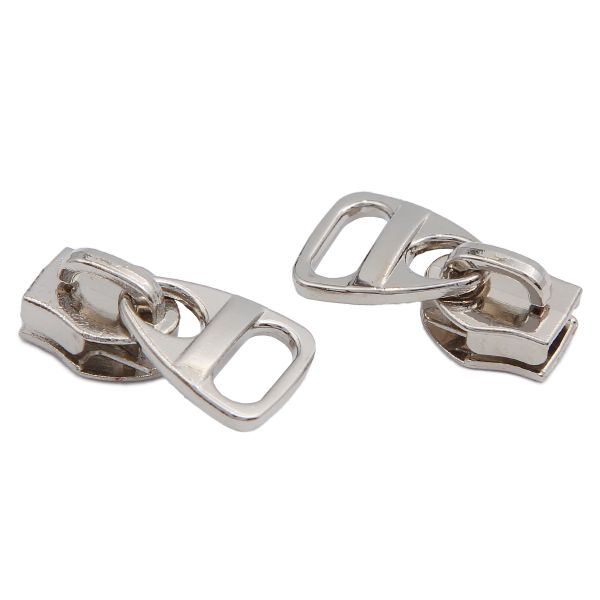 Слайдер (замок) для молнии спираль Т5 (5 мм), автомат, никель, 763, 10 шт