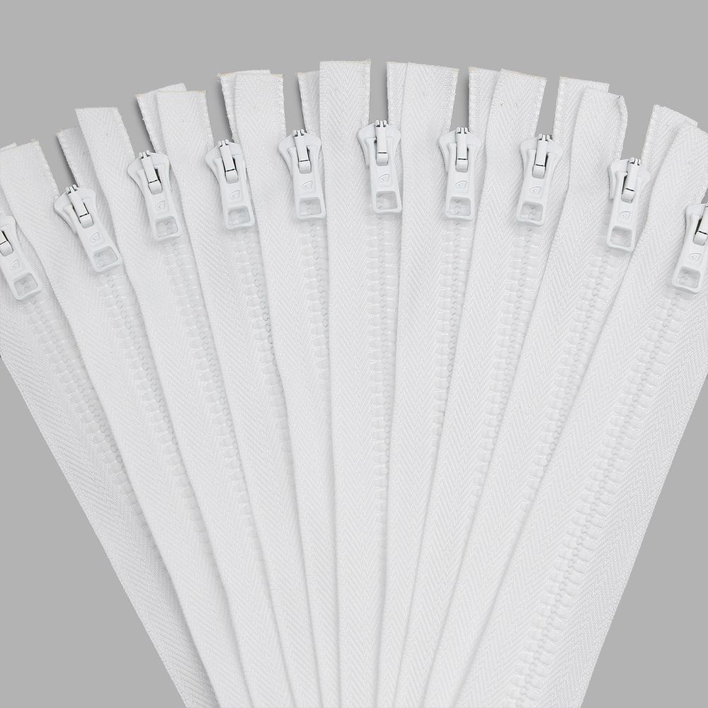 Молния трактор Arta Т6 (6 мм) 1 зам., н/раз., 18 см, цв. 001 белый, уп.10 шт