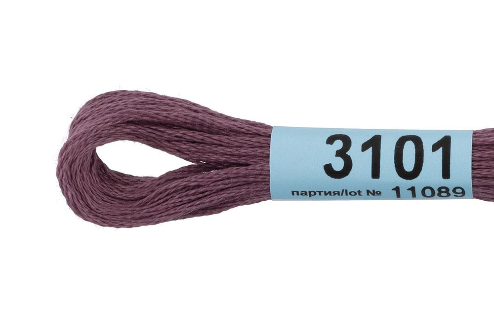 Мулине Gamma 100% хлопок, цв.3101 т.серо-сиреневый, 24 мотка по 8 метров