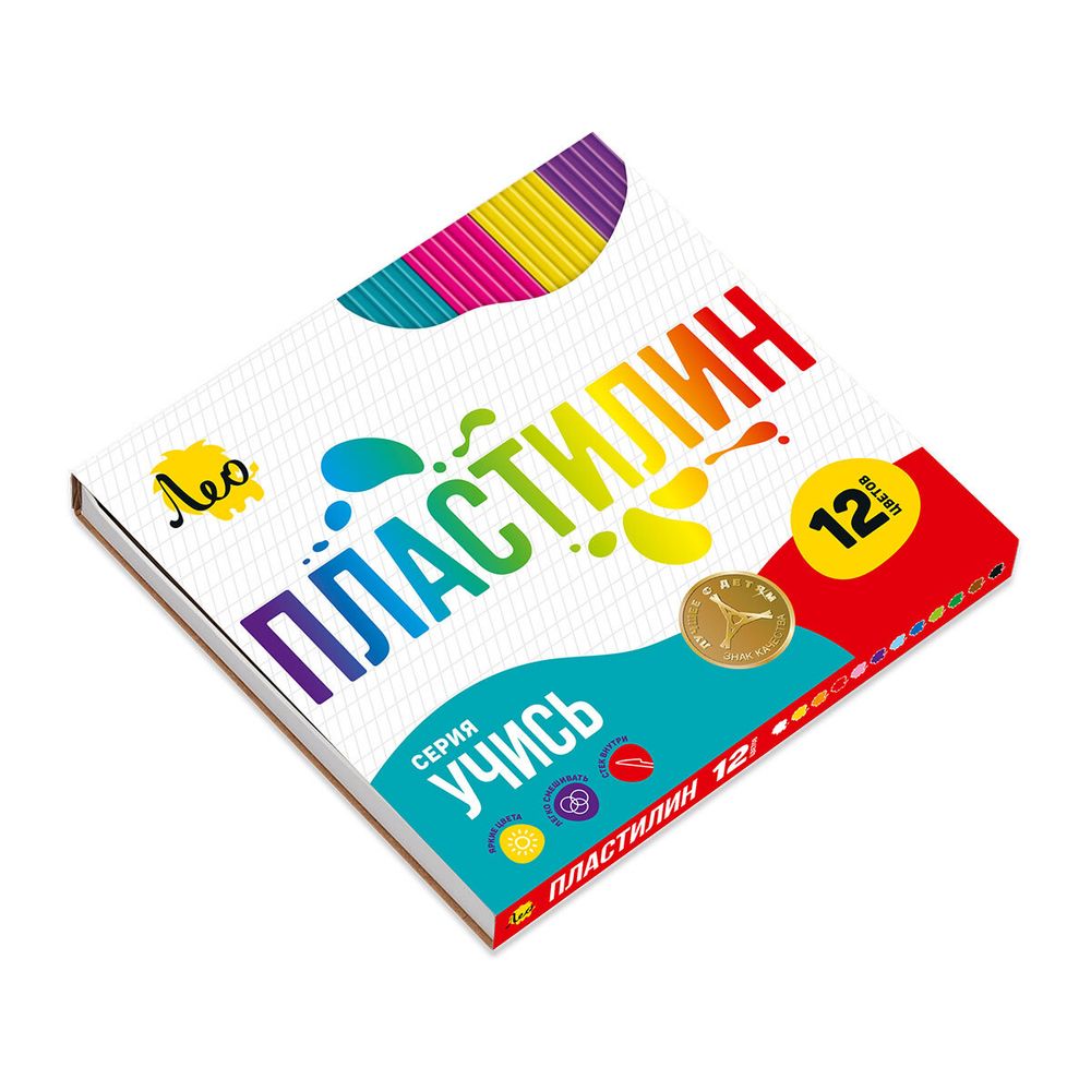 Пластилин классический 240 г, 12 цв, Лео LNMC-0112