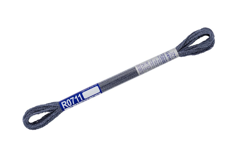 Мулине Gamma вискоза 100%, цв.R0711 серый, 12 мотков по 8 метров