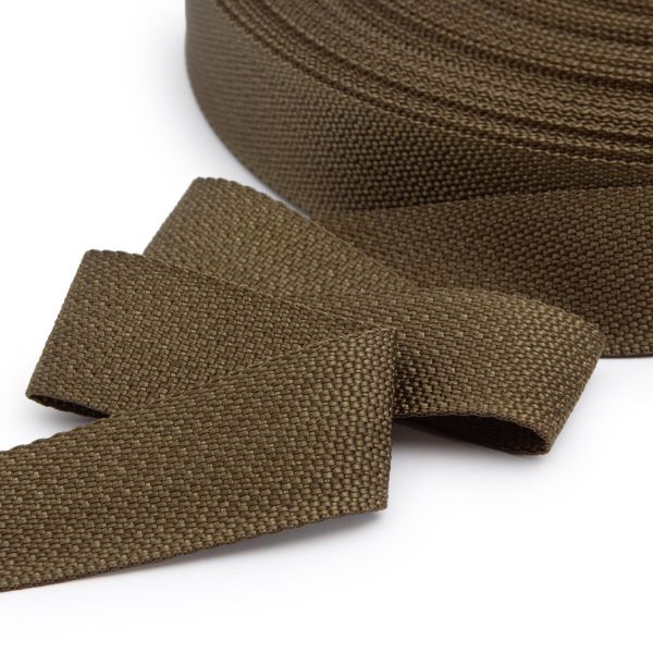 Стропа (ременная лента) 30 мм / 50 метров, толщ. 0.5 мм, [20.5 г/пог.м], 100% п/э, 016 хаки