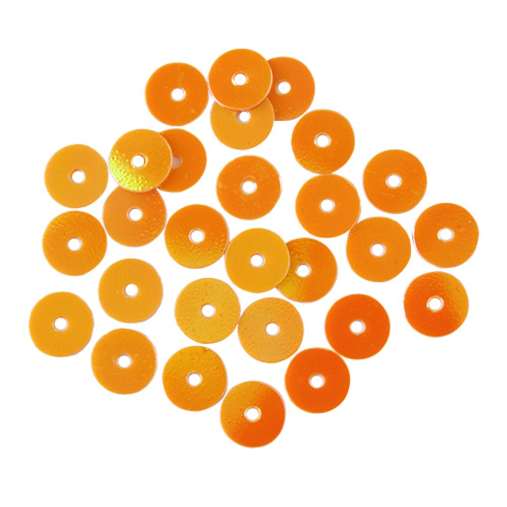 Пайетки плоские 6 мм, упак. 10 гр, Астра, 88 оранжево-желтый кремовый, уп.10 шт