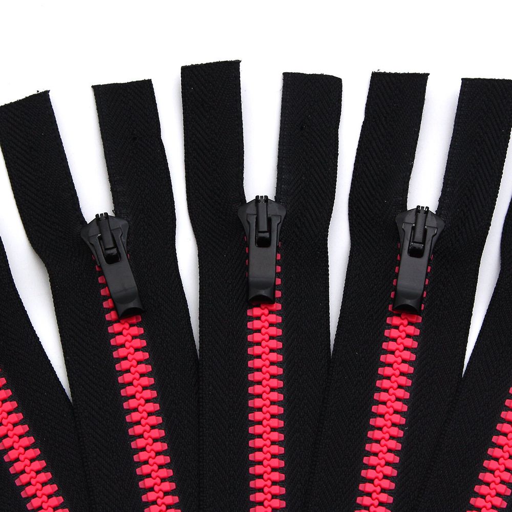 Молния трактор Arta Т6 (6 мм) 1 зам., разъем., 70 см, Neon, цв. 077 черный / 081 яр.розовый, уп.5 шт