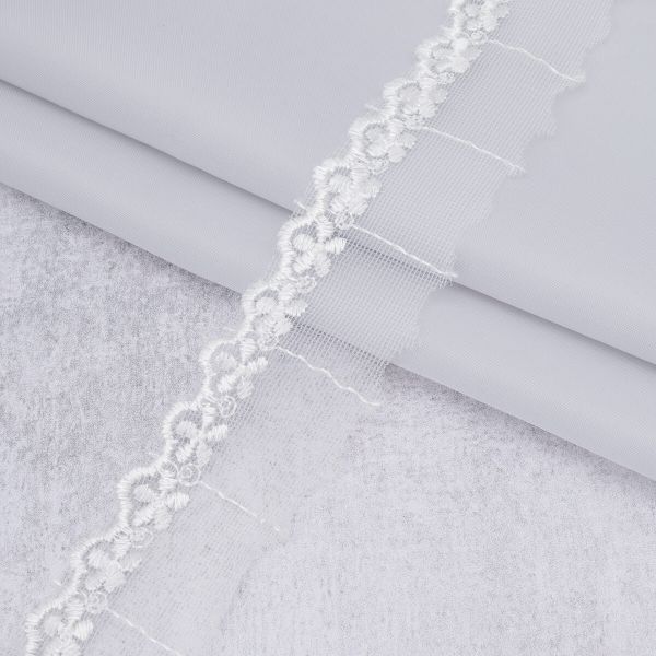 Кружево на сетке 30 мм / 13.8 метров, 35205, цв.белый, 29452