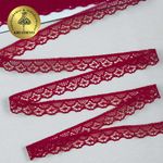 Кружево отделочное в стиле "трикотаж" 12 мм 150-2, цв.10 бордо, 9.14м