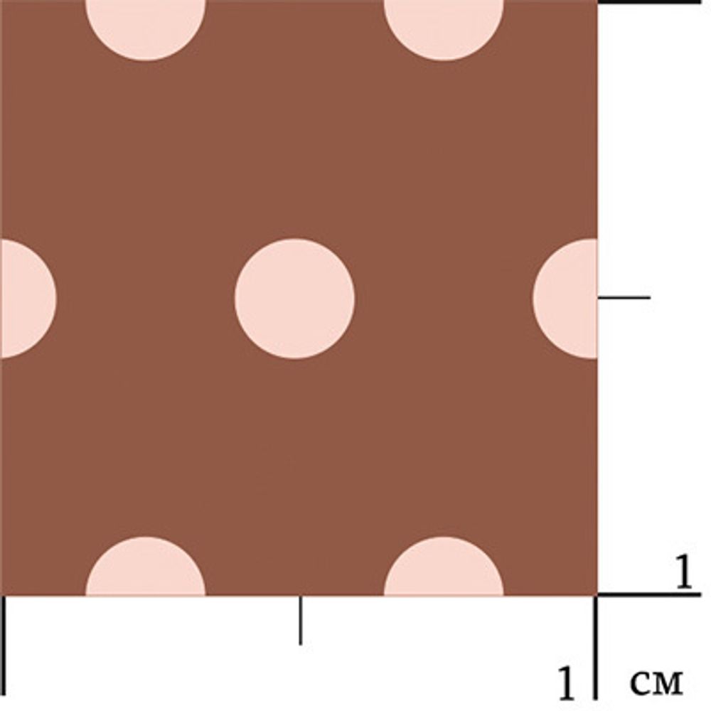 Ткань для пэчворка Peppy Бабушкин сундучок, отрез 50х55 см, 140 г/м², БС-11 кр.горох коричневый, Peppy