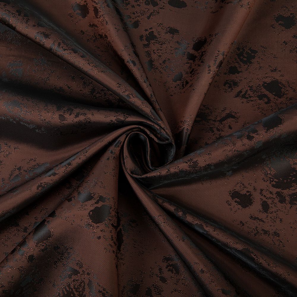 Ткань подкладочная (таффета) с рисунком 96 г/м², 100х145 см, 064 т.коричнево-коричневый, Gamma JTR