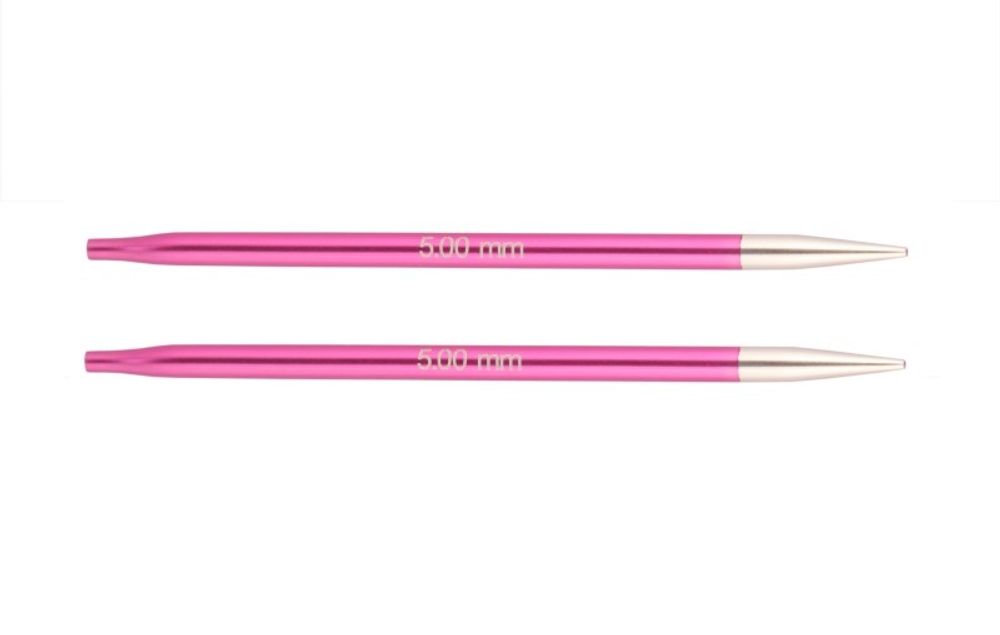 Спицы съемные Knit Pro Zing 5 мм, для длины тросика 28-126 см, алюминий, рубиновый 2 шт, 47505