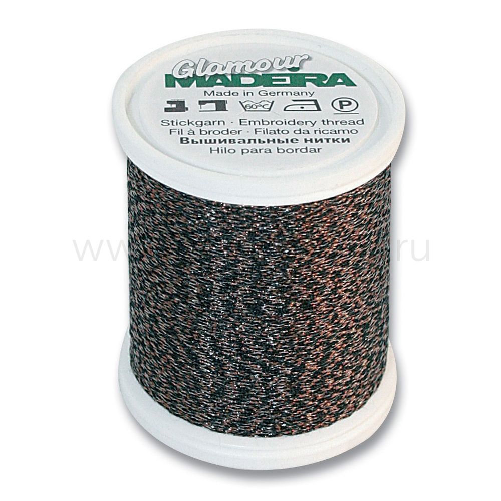 Нитки отделочные металлизированные Madeira Glamour №12, 200 м, цв. 3030, 9806, 5 катушек