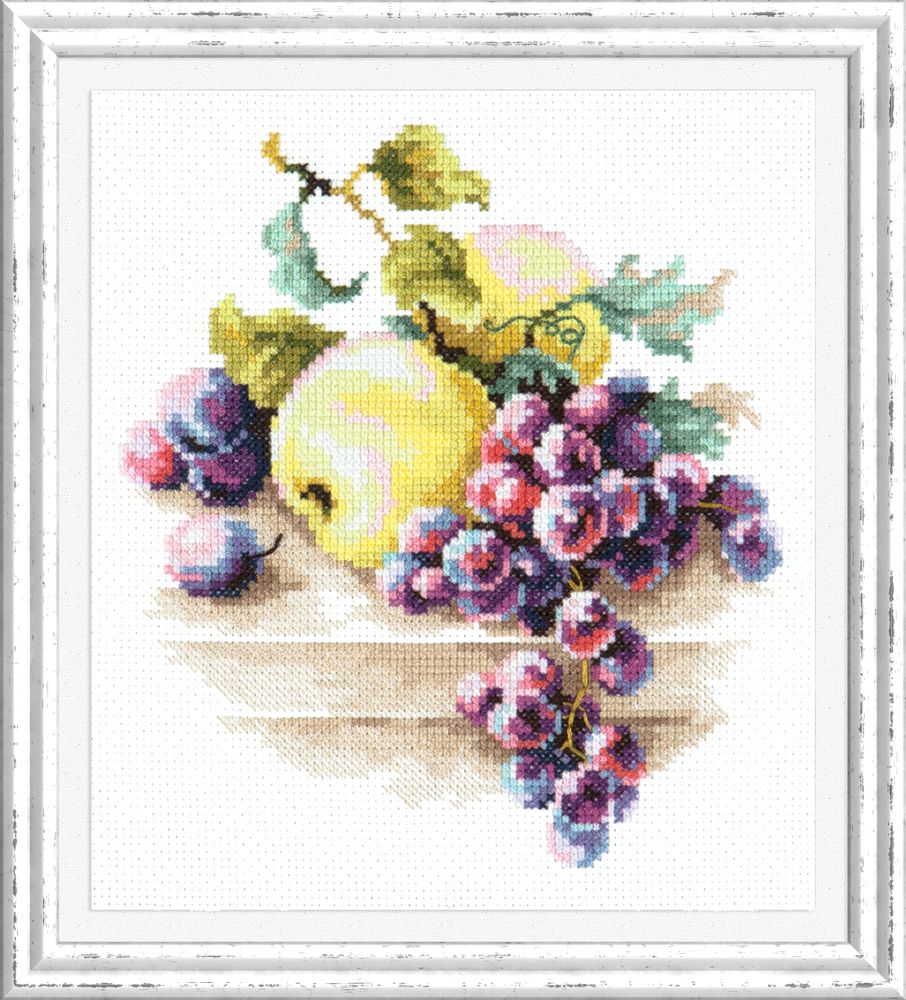 Чудесная игла, Виноград и яблоки 16х18 см