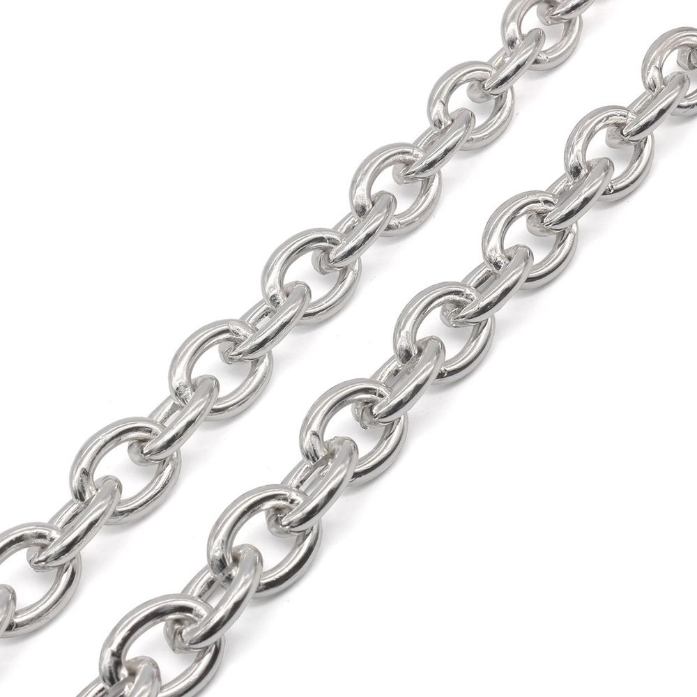 Цепь декоративная алюминий 14.7х11.7 мм, 10 метров, никель, K10356, SP7732491-2