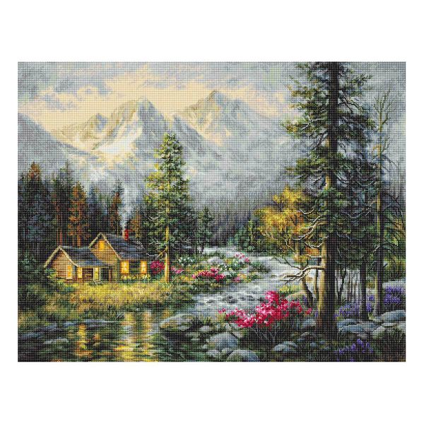 Набор для вышивания нитками Luca-S, Шале, 37,5х29см (А)