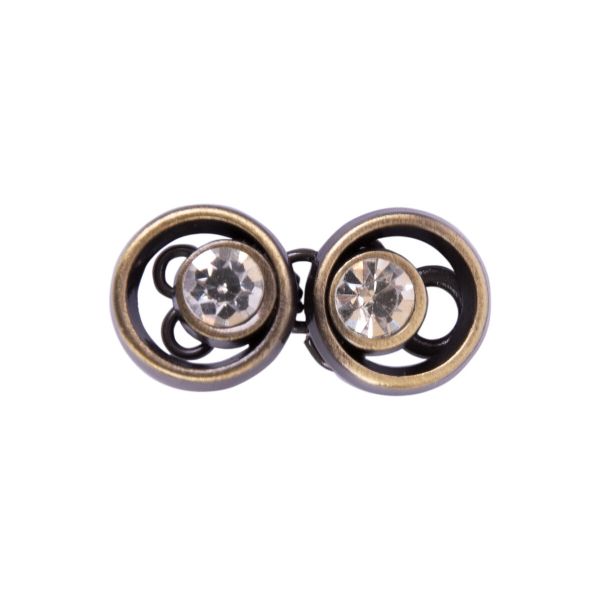 Застежка декоративная металл 20х10 мм, 10 шт, 12 шлифованная бронза, Micron GH 1020