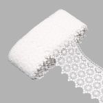 Кружево гипюр (плетёное) 100 мм / 13.72 метра, белый, 3AR3496