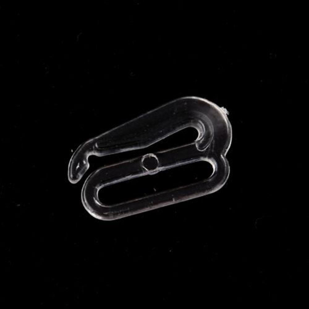 Крючки для бюстгальтера пластик 13.0 мм, 100 шт, прозрачный