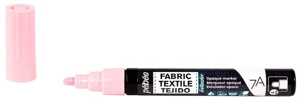 Маркер для темных и светлых тканей 7A Opaque 4 мм, перо круглое, 6 шт, 804452 Пастельный розовый, Pebeo