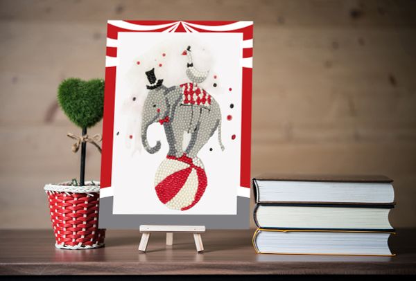 Алмазная (кристальная) мозаика Фрея, мини-картинка Цирк, 14х19.5 см