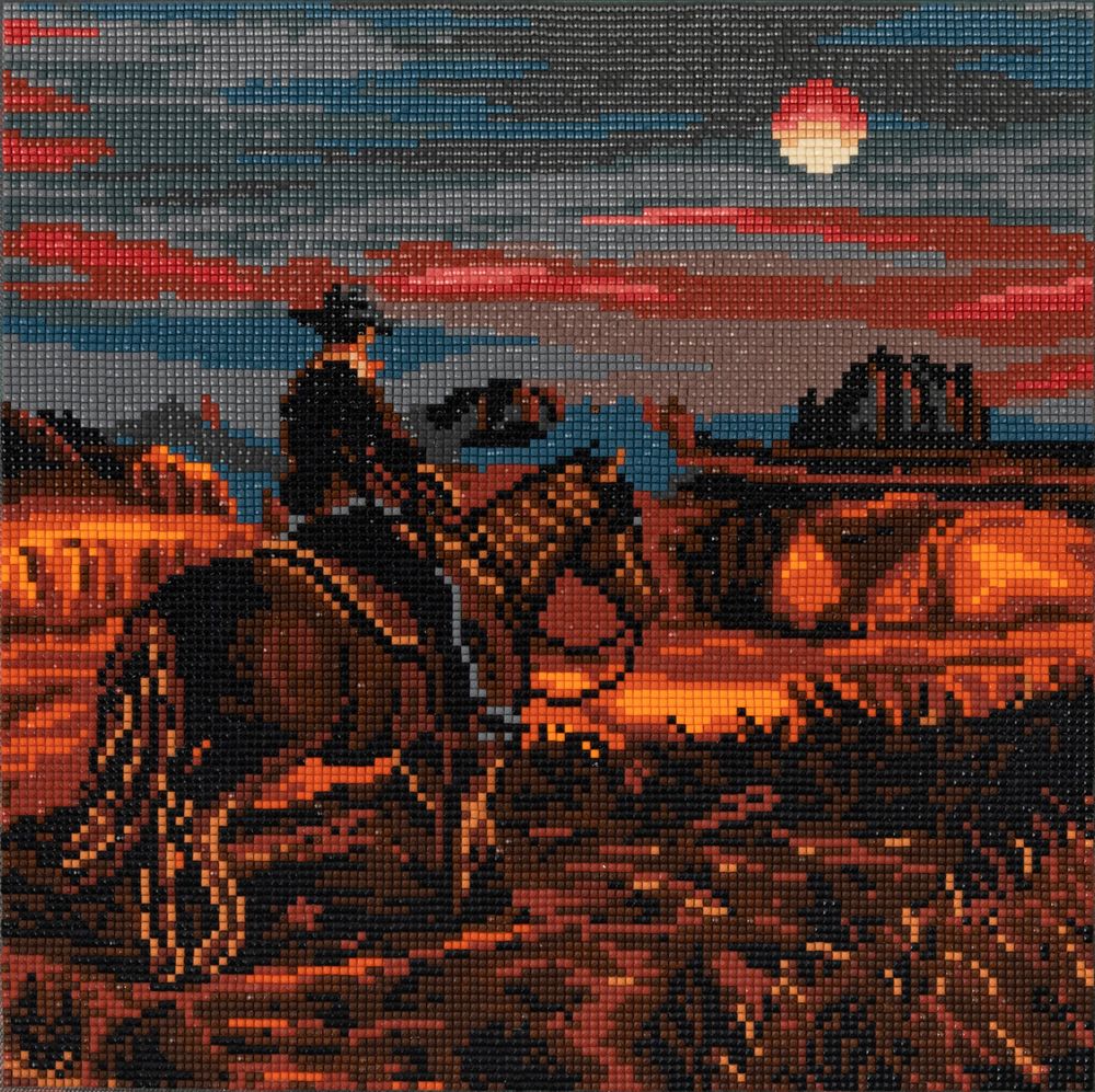 Алмазная (кристальная) мозаика Фрея ALPD-246, на подрамнике Ковбой, 30х30 см