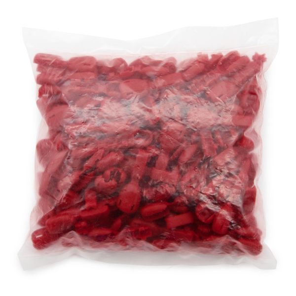 Наконечник для шнура пластик Крокодил 38х14 мм, С519 красный, 0305-3050, 200 шт