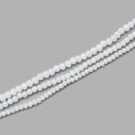Бусины стекло ⌀2 мм, 3 мм, 4 мм, граненые, рондели, 3 нити по 38±1 см, микс, Astra&Craft, 49 белый