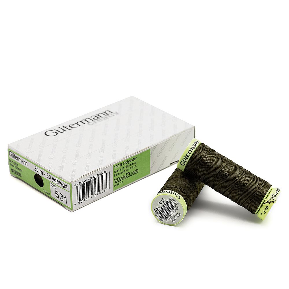 Нитки отделочные Gutermann Top Stitch, 30м, 531 т.т.хаки, 5 катушек
