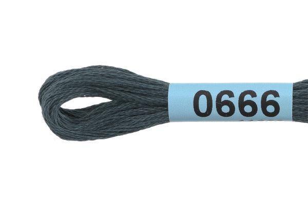 Мулине Gamma 100% хлопок, цв.0666 т.серый, 24 мотка по 8 метров