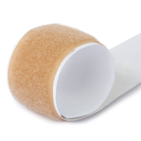 Лента контактная липучка (велкро) пришивная 25 мм / 25 метров, 039 т.бежевый, Gamma LG-25NEK, ПЕТЛЯ, качество 