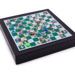 Игра настольная магнитная 5в1 Шашки, шахматы, лудо, змеи и лестницы, нарды, Delfbrick DLN-03