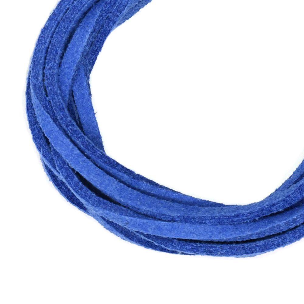 Шнур замша искусственная ⌀3.0 мм / 1 метр, 083 синий