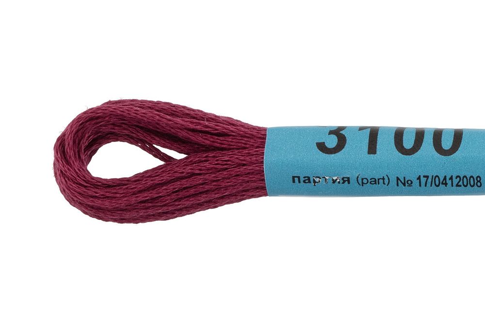 Мулине Gamma 100% хлопок, цв.3100 св.вишневый, 24 мотка по 8 метров