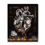 Тетрадь ученическая общая, матовая ламинация + тиснение серебряной фольгой, A5+ 96 л. на скобе 60 г/м², белизна 100%, 5 шт, клетка в термоусадочной пленке, 000779 Железное сердце, Светоч 96ТЕТк-007