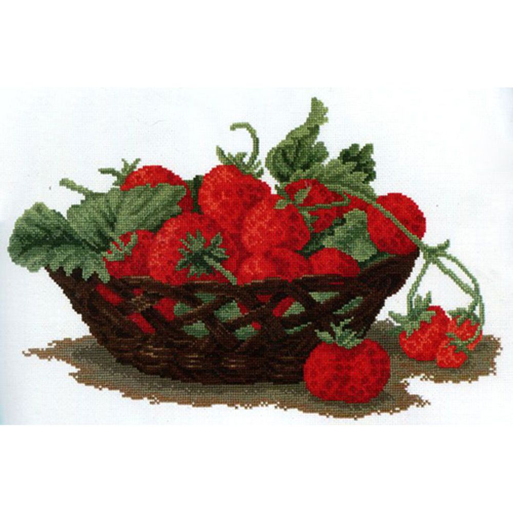 Набор для вышивания нитками РС Студия, Натюрморт с клубникой 38х24 см