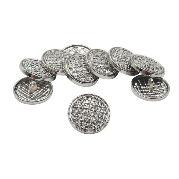 Пуговицы на ножке 32L=20 мм, металл, Silver (серебристый), 10 шт, MP06