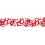 Лента (тесьма) жаккардовая 24.0 мм / 25 метров, Орнамент для северных народов, рис 9787 белый/красный (№1), Gamma С3772