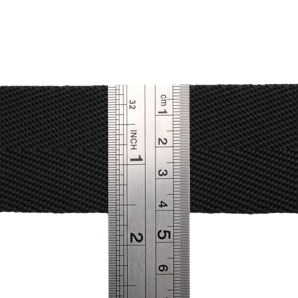 Стропа (ременная лента) 40 мм / 25 метров, толщ. 1.0 мм, [26.9 г/пог.м], 100% п/п, 20 черный